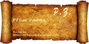 Pflum Zdenka névjegykártya